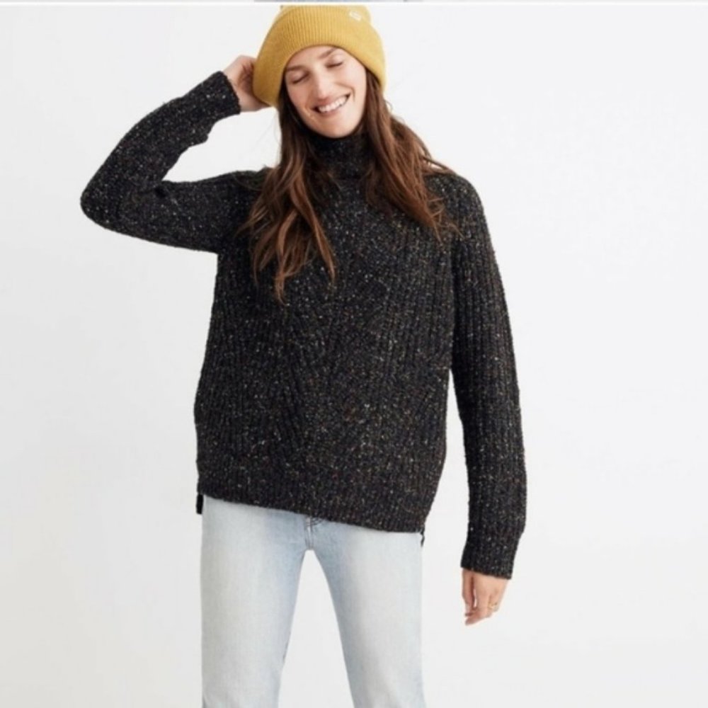 Madewell Colorfleck Ribbed Turtleneck sweater Size Small